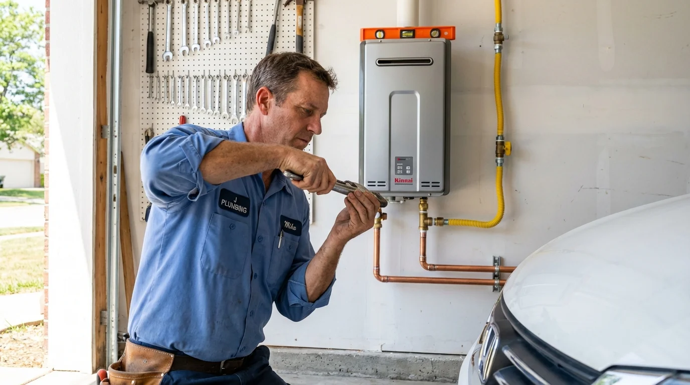 Tankless water heater installation by a Johns Plumbing LLC plumber in Atlantic Beach